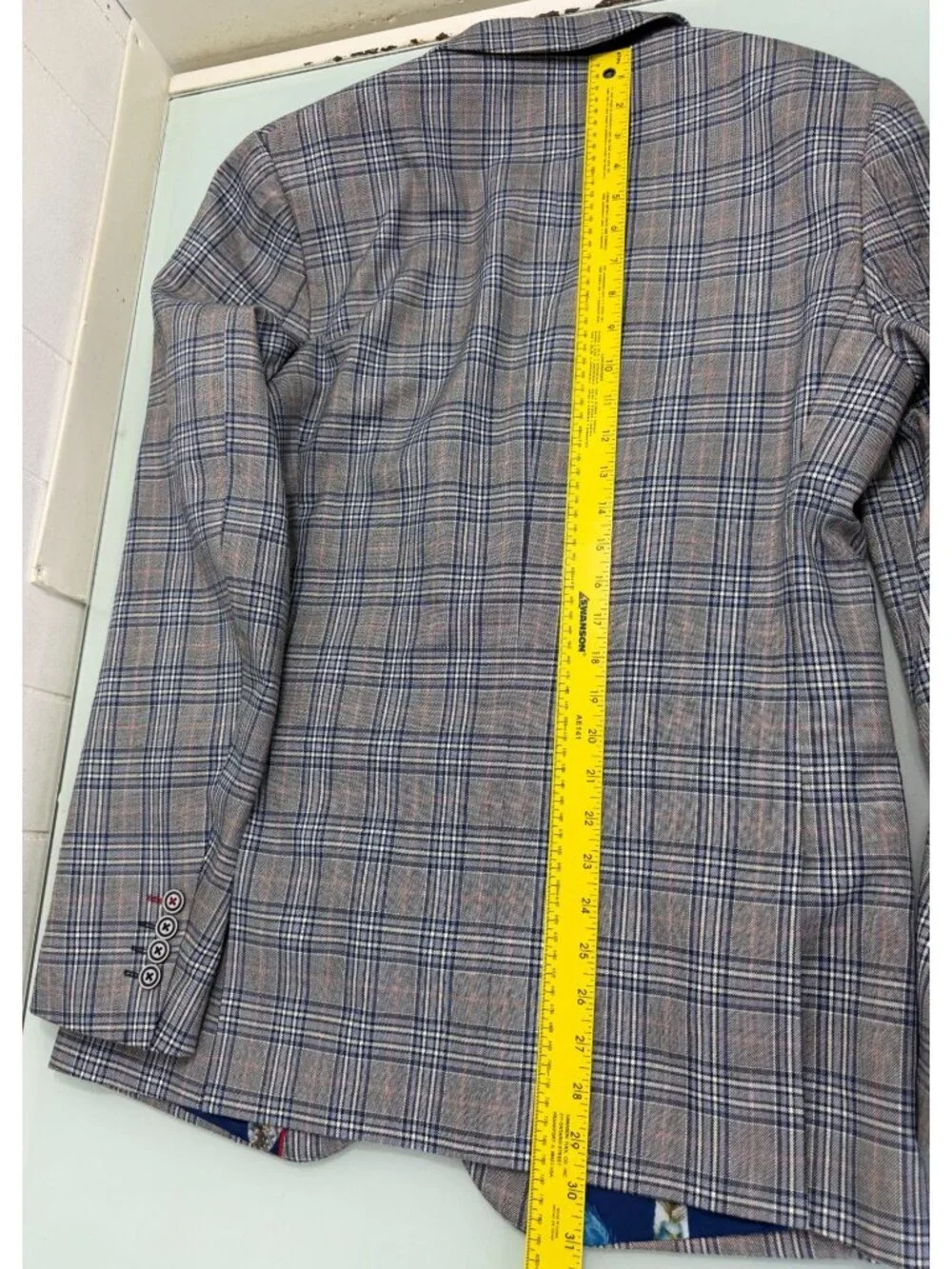 Paisley & Gray 2 Piece Suit Slim Fit 40L Blazer 34X32 Pants Double Vent Plaid - Picture 11 of 16